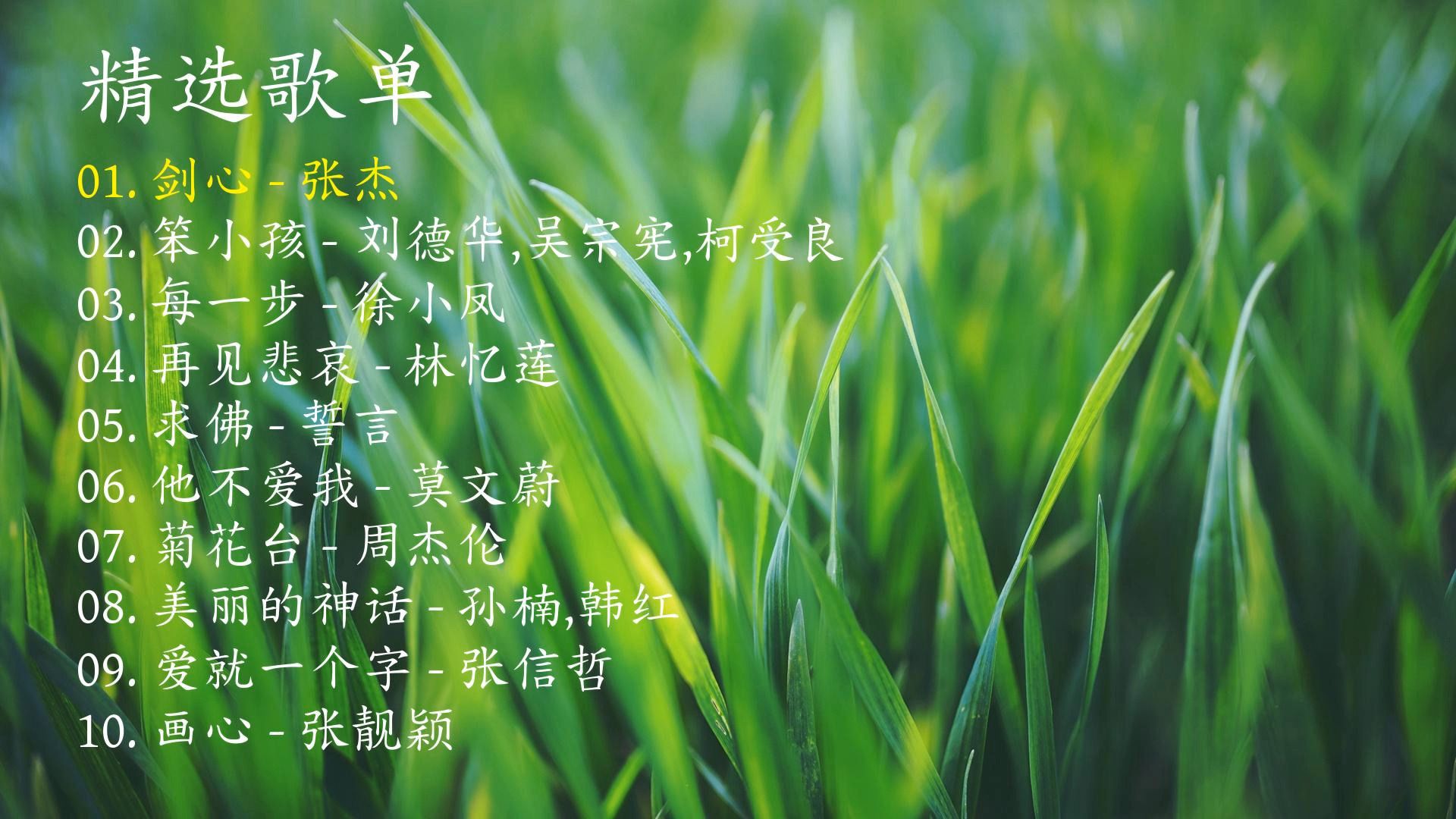 精选歌曲《剑心》《笨小孩》《每一步》《再见悲哀》《求佛》《他不爱我》《菊花台》《美丽的神话》《爱就一个字》《画心》-1.jpg
